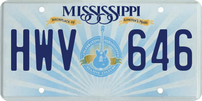 MS license plate HWV646