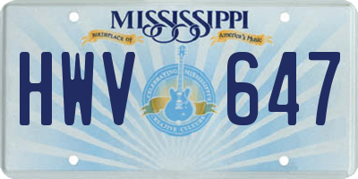 MS license plate HWV647