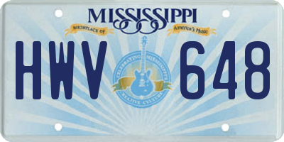 MS license plate HWV648