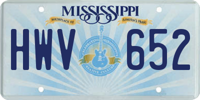 MS license plate HWV652