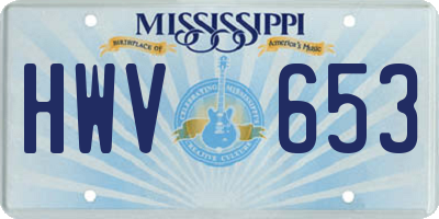 MS license plate HWV653