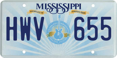 MS license plate HWV655