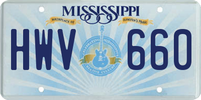 MS license plate HWV660
