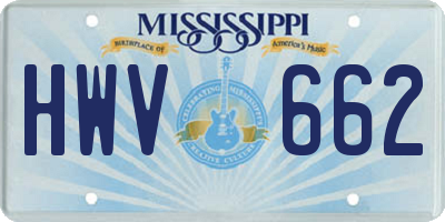 MS license plate HWV662