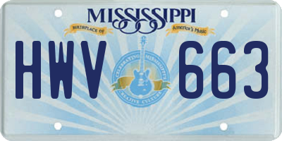 MS license plate HWV663