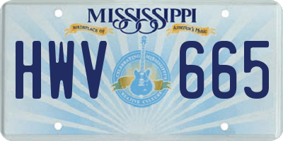 MS license plate HWV665