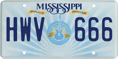 MS license plate HWV666