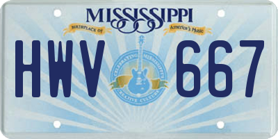 MS license plate HWV667