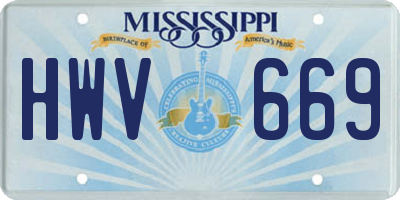 MS license plate HWV669
