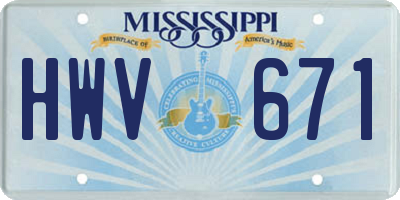 MS license plate HWV671