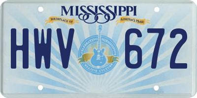 MS license plate HWV672