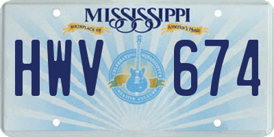 MS license plate HWV674