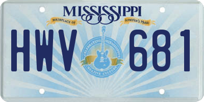 MS license plate HWV681