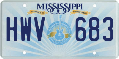 MS license plate HWV683
