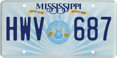 MS license plate HWV687