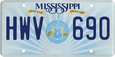 MS license plate HWV690