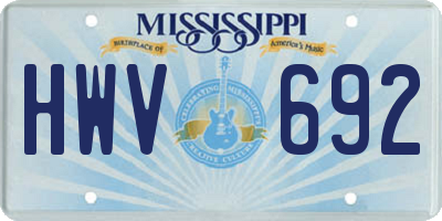 MS license plate HWV692