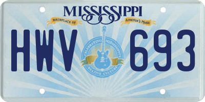 MS license plate HWV693