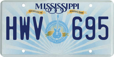 MS license plate HWV695