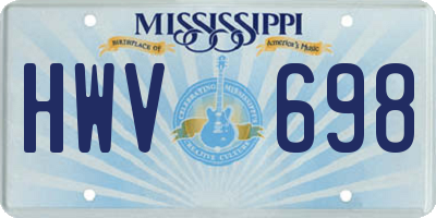 MS license plate HWV698