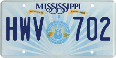 MS license plate HWV702