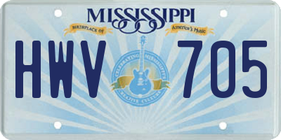 MS license plate HWV705