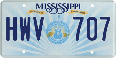 MS license plate HWV707