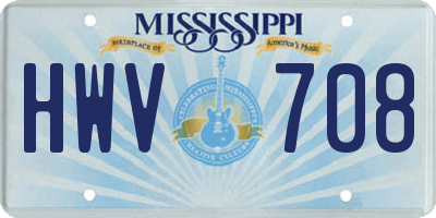 MS license plate HWV708