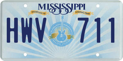 MS license plate HWV711