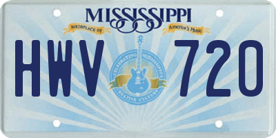 MS license plate HWV720