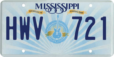 MS license plate HWV721