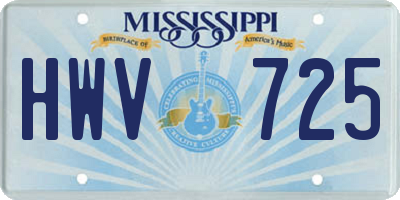 MS license plate HWV725
