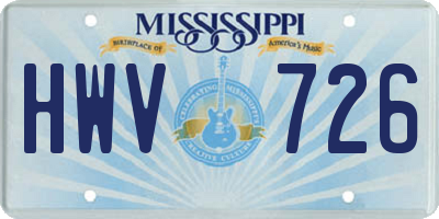 MS license plate HWV726