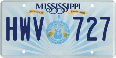 MS license plate HWV727