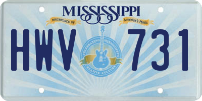 MS license plate HWV731