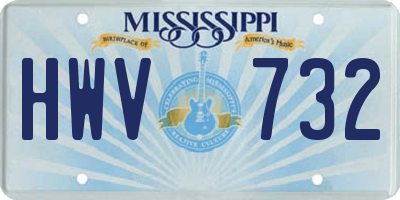 MS license plate HWV732