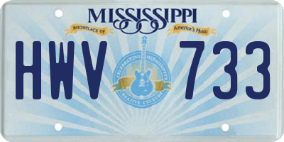 MS license plate HWV733
