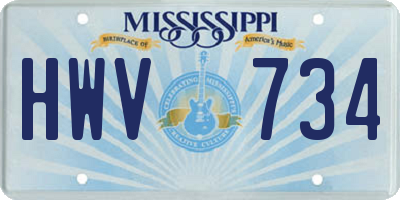 MS license plate HWV734