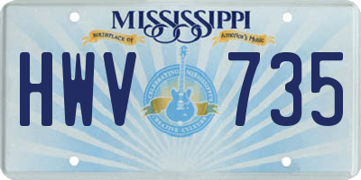MS license plate HWV735