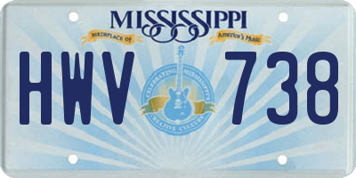 MS license plate HWV738