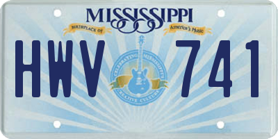 MS license plate HWV741