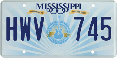 MS license plate HWV745