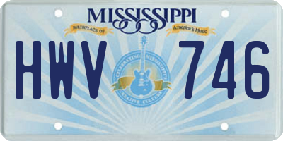 MS license plate HWV746