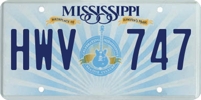 MS license plate HWV747
