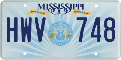 MS license plate HWV748