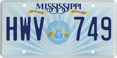 MS license plate HWV749