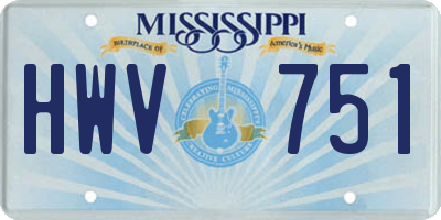 MS license plate HWV751