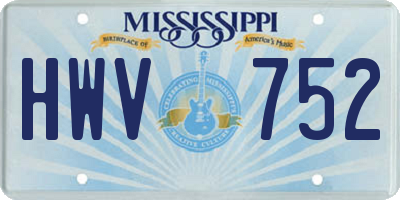 MS license plate HWV752