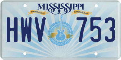 MS license plate HWV753
