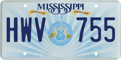 MS license plate HWV755
